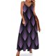 thumbnail image 1 of Vestido sin mangas con estampado art déco morado y negro, vestidos con mangas largas, ropa estética, vestido de noche para mujer, vestido de fiesta, 1 of 7