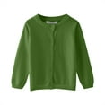 thumbnail image 1 of Gibobby Chamarra de invierno para niños y niñasSuéter de punto sólido para bebé, niña y niño, de manga larga con cuello redondo, sudadera, abrigo, ropa d(Verde, 6-7 Años), 1 of 5
