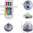 thumbnail image 4 of Mini Submersible LED Lights, Submersible LED Light, LED Underwater Lights with Remote Control, RGB Multicolor Submersible Lights for Swimming Pool, Vase, Spa, Aquarium, Pond, 2 Pieces, 4 of 5