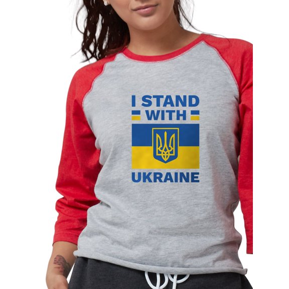 CafePress - I Stand With Ukraine - Womens Baseball Tee