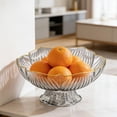 thumbnail image 6 of Ontiwes Tall-Legged Fruit Bowl, Pedestal Snack & Candy Tray, Plastic Serving Dish with Petal Edge, 1 Piece, 10.04 x 4.72 Inches, 6 of 6