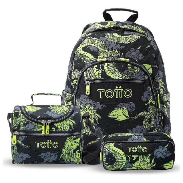 Totto Set Mochila Niño Lonchera Lapicera Kit Escolar Grande multicolor G