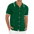 thumbnail image 1 of pstuiky Camisas de manga corta para hombre, Blusa informal de punto con cuello vuelto, manga corta y color liso para hombre camisas casuales para hombre xxxl, 1 of 5