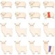 thumbnail image 1 of 24 bobinas de hilo de bordar de madera con forma de animales, 2 estilos, 2 tamaños, con forma de oveja y alpaca, para tarjetas y tablero de bobinado., 1 of 6