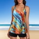 thumbnail image 2 of Bikini Sexy Gibobby Tallas grandes Estampado tropical Cian Traje de baño de dos piezas, 2 of 5