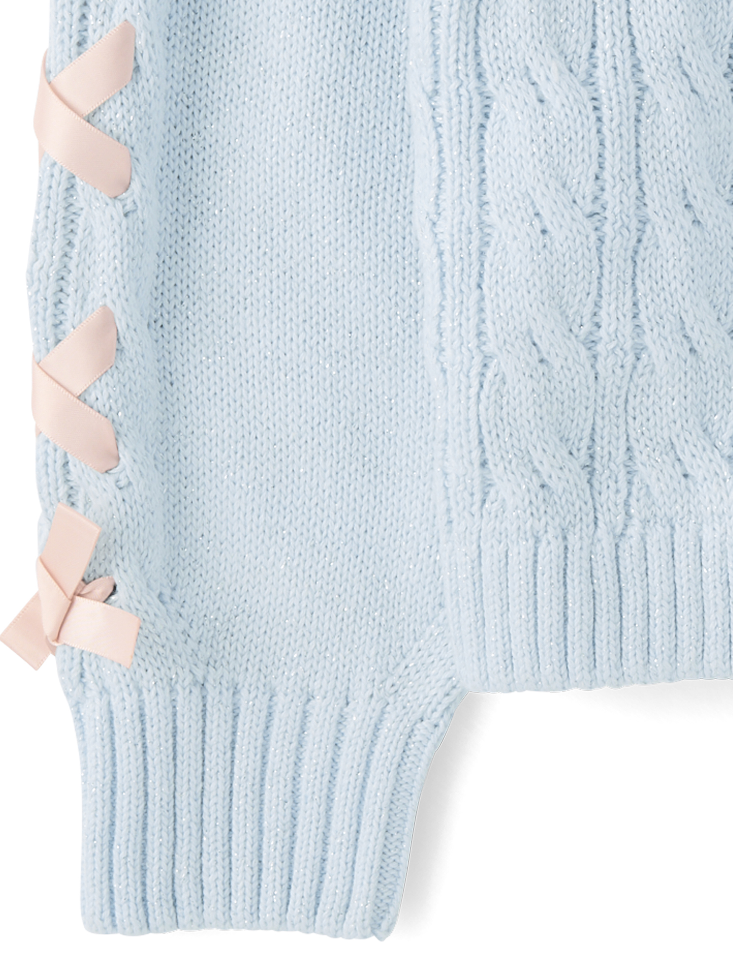 The Children's Place Girls Long Sleeve Cable Knit Ribbon Sweater, Sizes XS-XXL