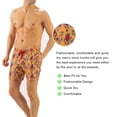 thumbnail image 3 of Solid Colored & Printed Quick Dry Summer Swim Trunks for Men, Swimwear, Bathing Suits, Swim Shorts with Various Colors & Designs, Flowers, Medium, 3 of 10