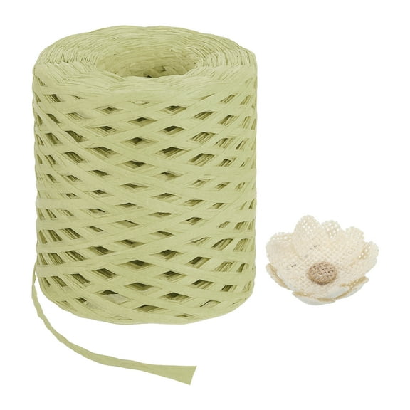 Uxcell Raffia Paper Craft Ribbon 200m/656ft Raffia Ribbon Raffia String Kraft Packing for Gift Wrapping, Crafting Supplies (Beige)