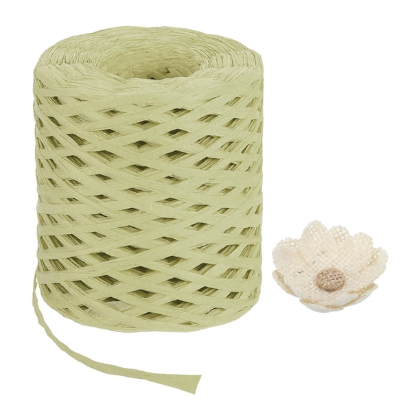 Cinta de papel de rafia Uxcell 200m/656ft Cinta de rafia Cuerda de kraft para envolver regalos, suministros de manualidades (Beige)