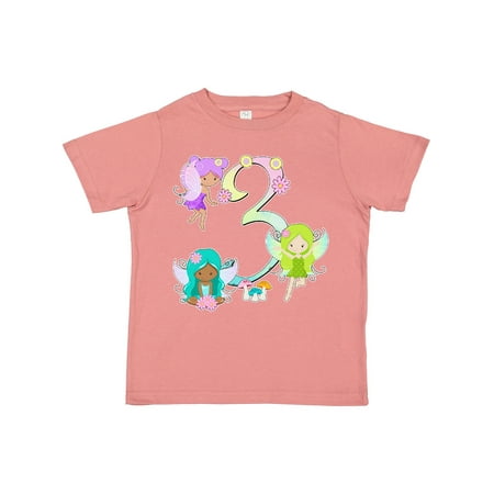 

Inktastic Flower Fairies Third Birthday Gift Toddler Boy or Toddler Girl T-Shirt