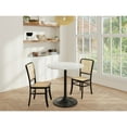 thumbnail image 4 of Contemporary Home Living Marble Round Top Pedestal Dining Table - 30" - White and Black, 4 of 9