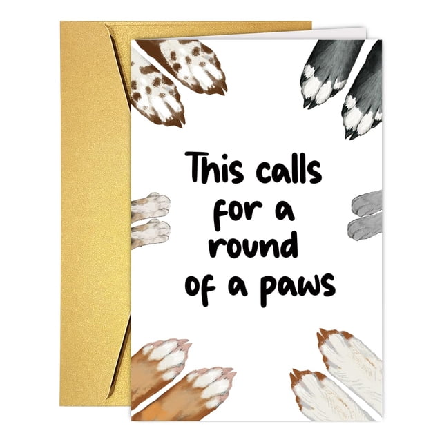 Tarjeta de graduación RUALOVE Cute Paws 20,5 x 13,5 cm