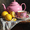 Cherry Blossom Tree, variant on Pink Teapot Lemon Slice Canvas Wall Art,Kitchen Decor for Living Room Dining Room Cafe Restaurant