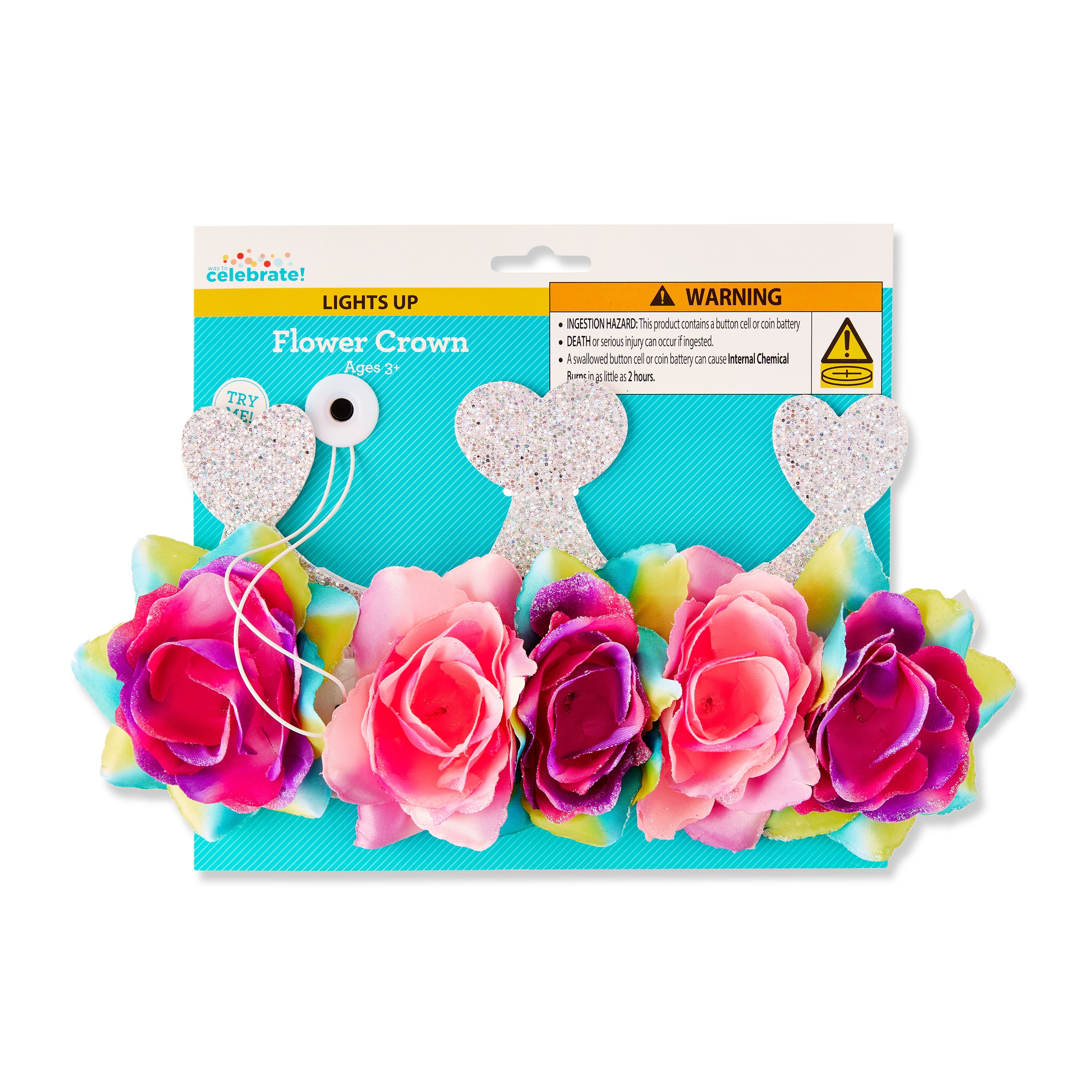 Multi-Color Light-Up Flower Crown, Novelty, Ages 3+, by Way To Celebrate