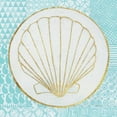 thumbnail image 2 of Lovell, Kathrine 15x15 White Modern Wood Framed Museum Art Print Titled - Summer Shells II Teal and Gold, 2 of 4