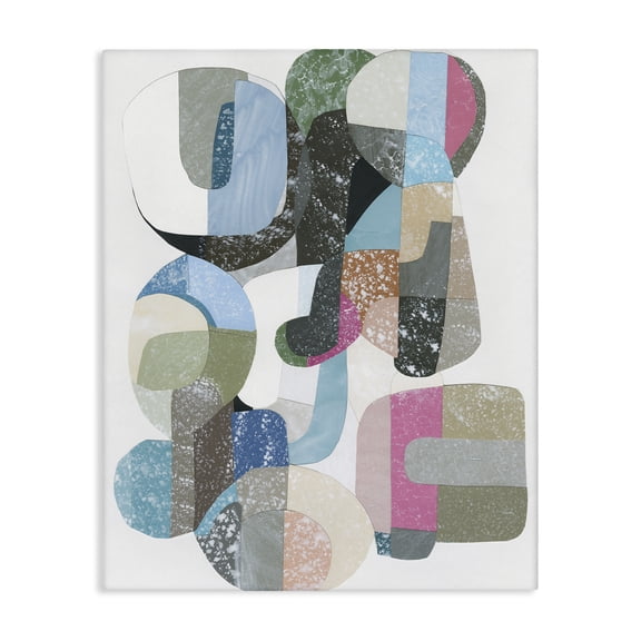 Stupell Industries Pastel Shapes Intertwined Geometric Painting Wrapped Canvas Canvas Art Print Wall Art, 16 x 20