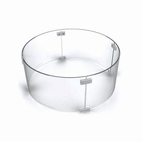 23 in. Round Glass Wind Guard Kit with 4 Piece Glass Panels