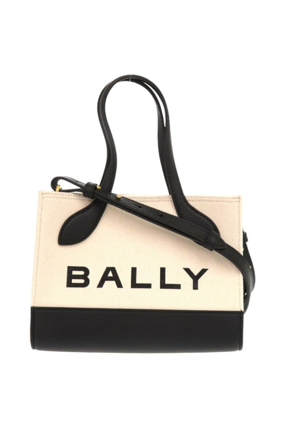 Pre-Owned Unused Bally Mini WAM02G CV034 Canvas and Leather Black Shoulder Bag...