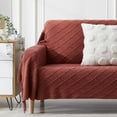 thumbnail image 2 of Navy Throw Blanket Textured Solid Soft Sofa Couch Decorative Knitted Blanket, 60" x 80" Navy, 2 of 5