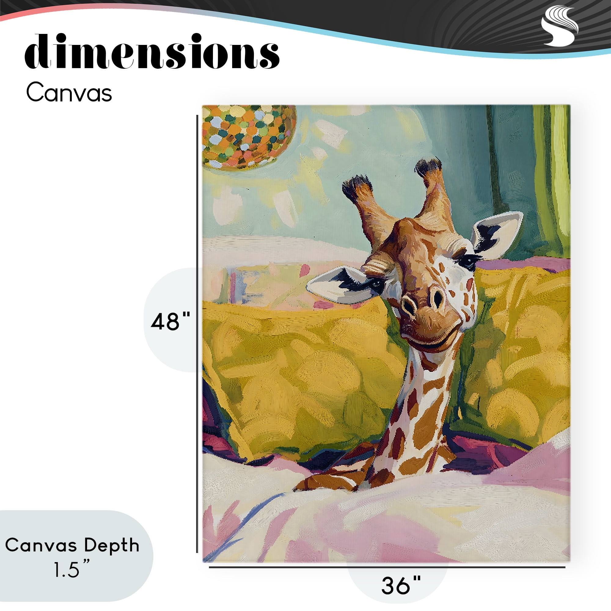Stupell Industries Cozy Giraffe in Bed Canvas Wall Art, design by The Prints Vibe