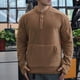 thumbnail image 1 of pstuiky Camisas casuales de manga larga para hombre, Suéter deportivo informal ajustado de manga larga, cuello redondo, medio botón y bolsillo para hombre, color sólido y cálido camisetas de hombre s, 1 of 5