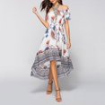 thumbnail image 3 of Vestido Con Hombros Descubiertos Y Estampado Floral Para Mujer Vestido Bohemio Con Columpio De Playa (Blanco M Tmvgtek Mujer, 3 of 7