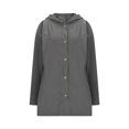 thumbnail image 5 of ClodeEU Women's Mid Length Corduroy Hoodeid ,Relaxed Fit Button Up Outcoat,Casual Jacket Outerwear with Pockets Gray,Womens Plus L, 5 of 8