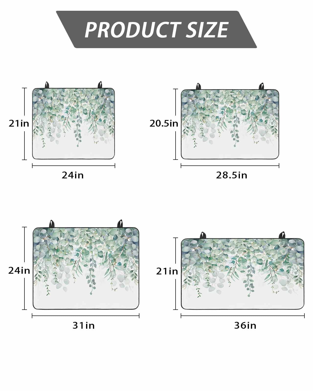 Stove Top Covers for Electric Stove, Teal Eucalyptus Leaves Glass Stovetop Cover Protector, Spring Floral Summer Botanical Induction Cooktop Protector Oven Mat for Kitchen Countertop 36"x21"