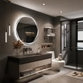 thumbnail image 6 of 20 Inch Round LED Bathroom Mirror with Lights, Anti-Fog & Dimmable, Wall-Mounted Vanity Mirror, Memory Function, Tempered Shatter-Proof Glass, Plug-in / Hardwired, Modern Bathroom Decor, 6 of 10