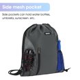 thumbnail image 3 of WANDF Drawstring Bag for Men Women Drawstring Backpack with Mesh Pockets,Waterproof Sports Gym Bag,Large Athletic Sackpack for Beach,Swimming,Cycling(Grey), 3 of 9