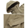 thumbnail image 2 of TACVASEN Mens Hiking Hooded Warm Fleece Jacket Coat Khaki 2XL, 2 of 7