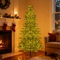 thumbnail image 5 of 5 Feet Artificial Christmas Tree Pre-Lit with 100 Warm White LED Lights - Realistic Green Branches,Easy 3-Section Assembly for Home/Office Holiday Decor,C, 5 of 11