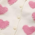 thumbnail image 5 of Esaierr Kids Baby Button Cardigan Sweater Coat for Toddler Baby Girl Sweater Long Sleeve Pearl Knitted Love Heart Coat for 0M-6T, 5 of 5