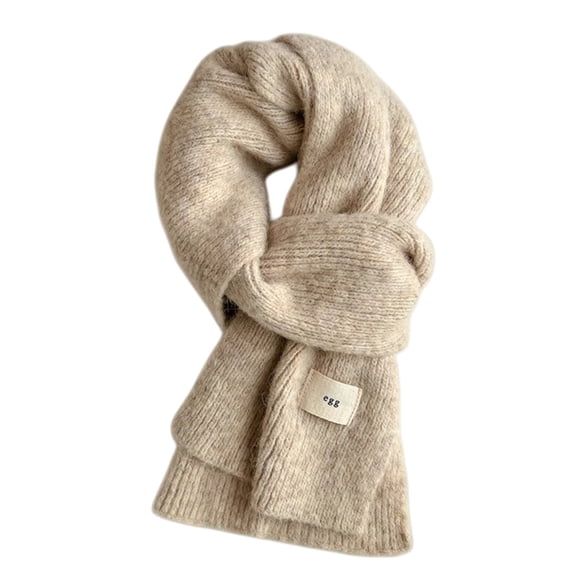 QASIEATN Women's Daily Clothing Essentials Wool Scarf Women's Knitted Wool Scarf All Solid Color Warm Scarf Winter Must Have Accessories