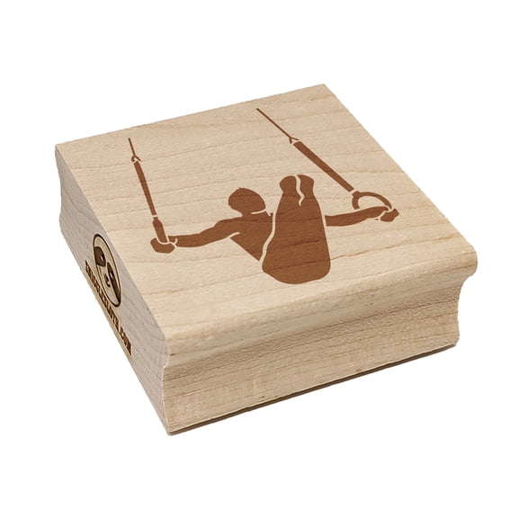 Still Rings Artistic Gymnastics Square Rubber Stamp Stamping Scrapbooking Crafting - Medium 1.75in