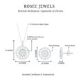 thumbnail image 3 of Rosec Jewels Certified Cubic Zirconia Earrings and Necklace Set - AAAA Quality - CZ Jewelry Set for Women - with Jewelry Box, 18K White Gold, 3 of 7