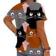 thumbnail image 2 of CLOOCL Crew Neck Blouse Lovely Cat 3D Printed Short Sleeve Tops Plus Size, 2 of 6