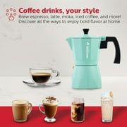 Holstein Housewares 6-Cup Aluminum Espresso Maker-Greca, Mint - Great Tasting Traditional Espresso Coffee in Minutes