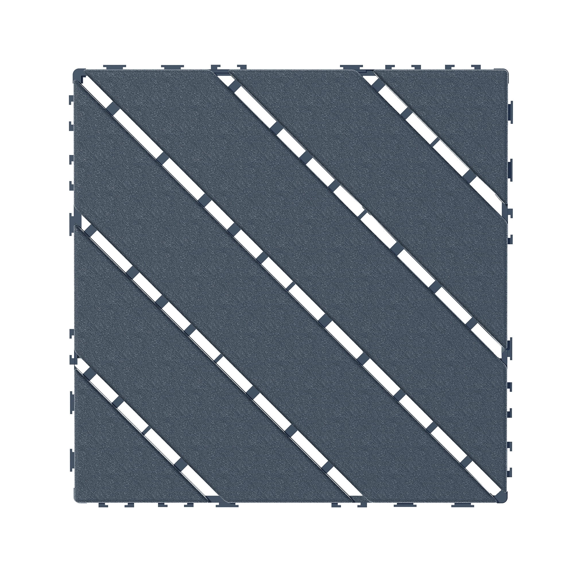 Miniyam 44 Pcs Interlocking Deck Tiles, 12" x 12", Polypropylene, for Outdoor Balcony Garden Gray