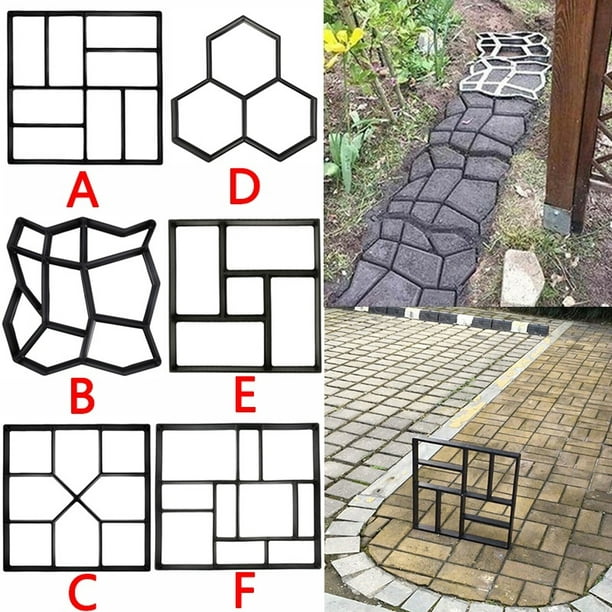 6 Styles Diy Driveway Paving Pavement Mold Patio Concrete Stepping Stone Path Walk Maker Garden Ornaments Com - Diy Cement Stepping Stones Molds