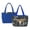 Aztec Deer Skull, variant on Rose Skull Print Reversible Quilted Tote Bag – Women's 2-in-1 Shoulder Handbag, Large Capacity Travel Tote with Multiple Pockets for Laptop, Water Bottle, Blue