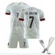 thumbnail image 1 of Nueva camiseta de fútbol para niños 2021/2022 7 # De Bruyne 10 # E.hazard Camisetas de fútbol Traje Pantalones cortos / calcetines Conjunto-7 Blanco-22 BmatwkZeng Bmatwk Jersey, 1 of 1