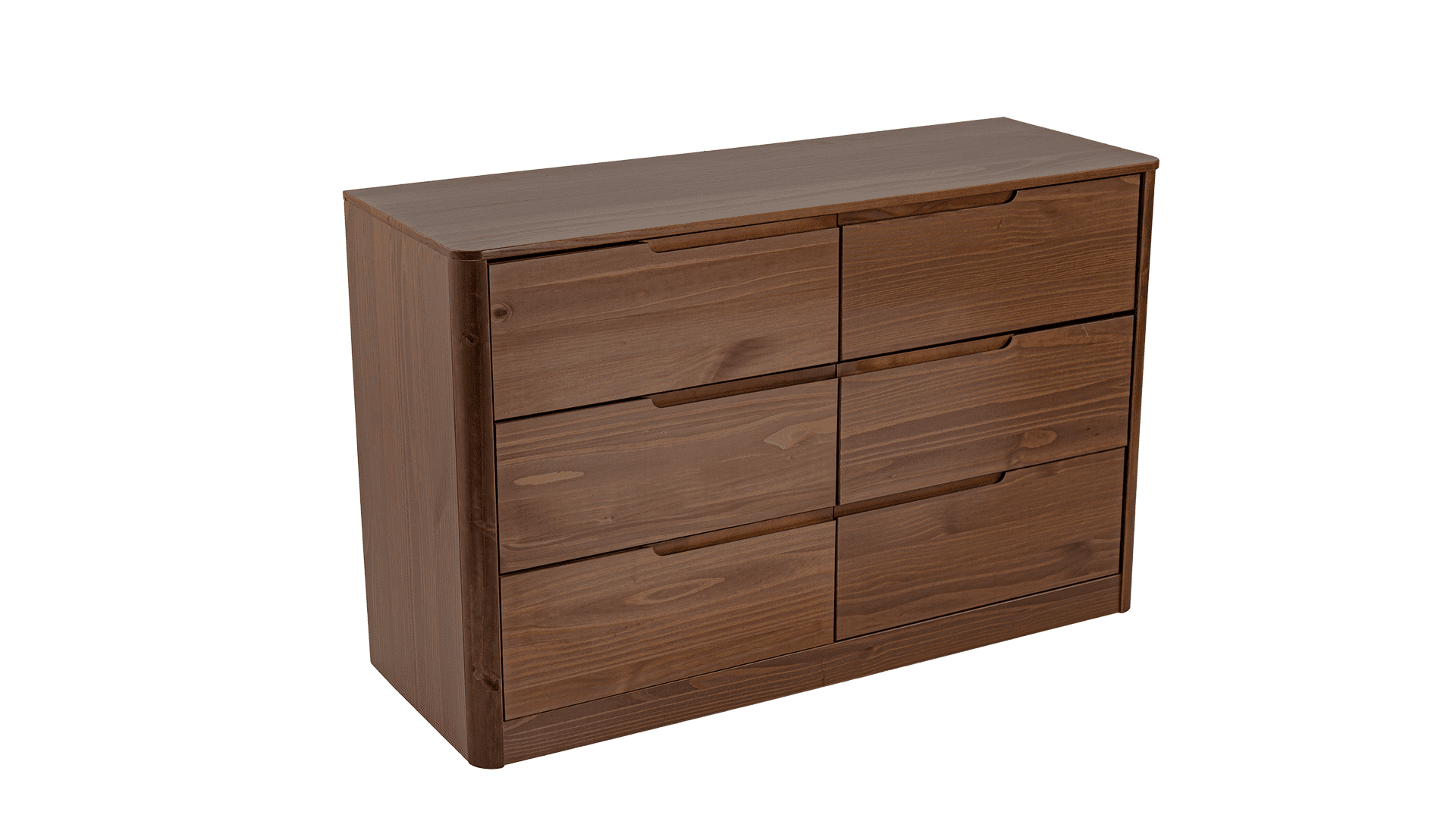 Kirsty Solid Wood 6 Drawers Dresser Brown - for Adults and Teens