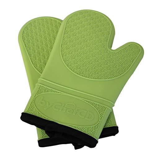 ByChefCD Extra Long Silicone Oven Mitts Gray