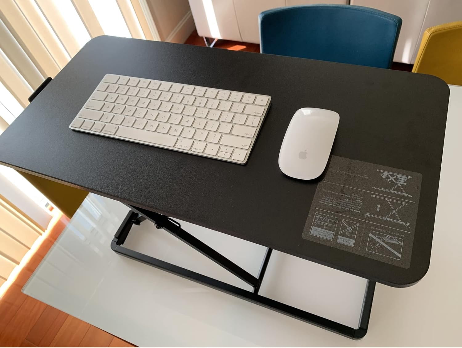 Ultra Slim 24" Laptop, Keyboard and Mouse Stand | Sit Stand Adjustable Riser for Standing Desks | Lifts Up to 15.6 Inches | 5 Height Levels
