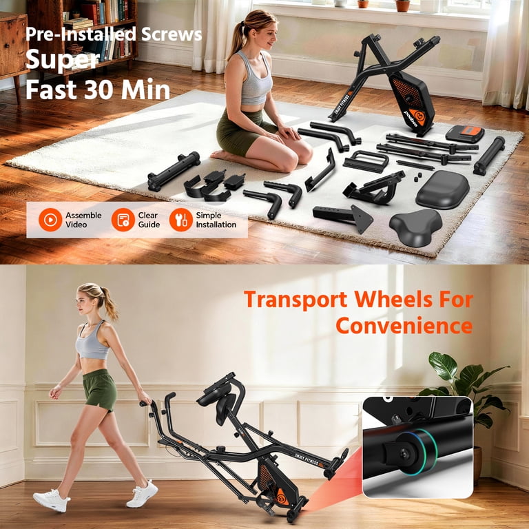 Pooboo Folding Magnetic Upright Bike, 8-Level Resistance, 300 lb photo 8