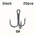 thumbnail image 4 of 20pcs Fishing Treble Hooks, High Carbon Steel Fishing Hook, Strong Sharp Round Bend Fishing Hooks, Three Anchor Fishhook, Fishing Gear Equipment With Box For Saltwater & Freshwater (2/4/6/8/10#), 4 of 8