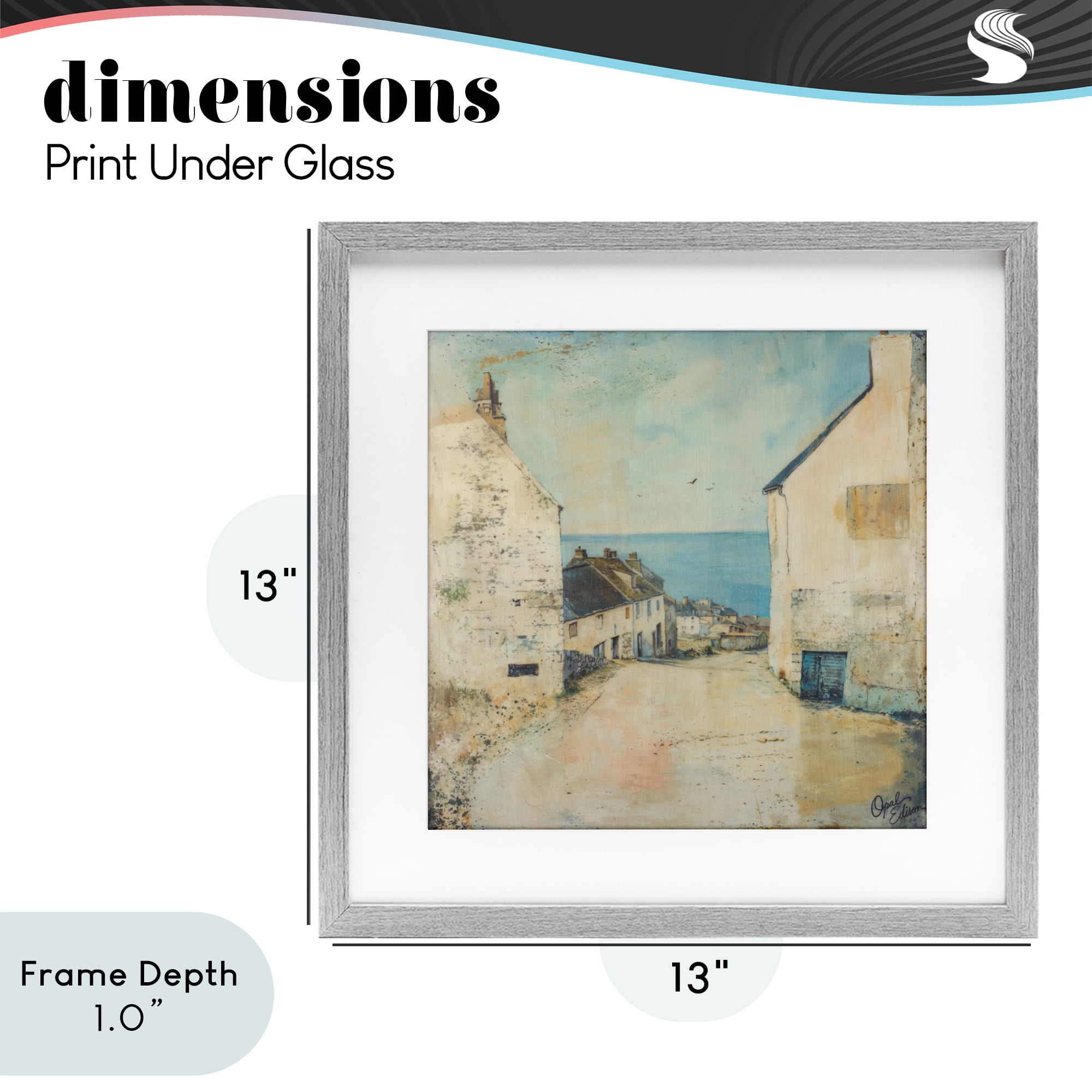 Stupell Industries Coastal Town Walk Gray Framed Print Under Glass, design by Opal Edison