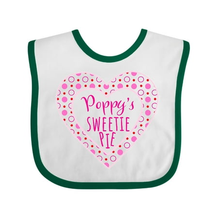

Inktastic Poppy s Sweetie Pie with Pink Hearts Gift Baby Boy or Baby Girl Bib