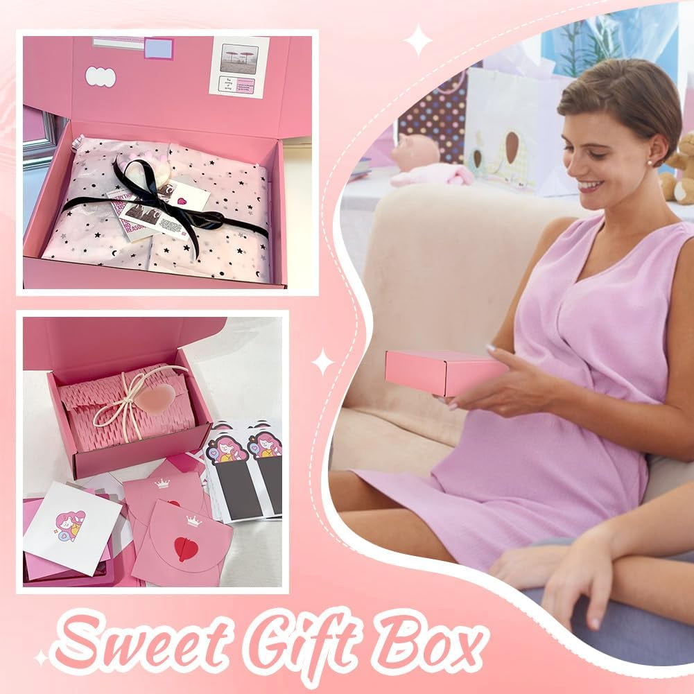 30pcs Cardboard Paper Shipping box Mailing Folding box Rectangle Pink 15x10x4cm